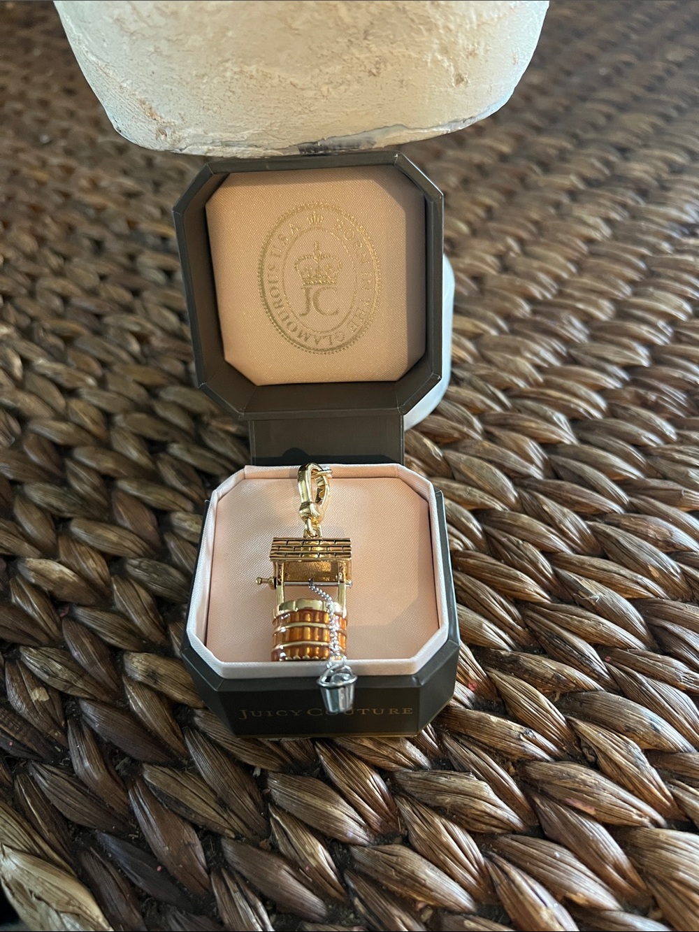 Juicy Couture Gold & Silver Wishing Well Charm in Branded Box
